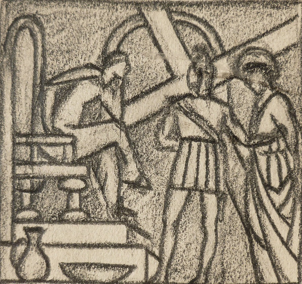 600x566 Arthur Charles Kemp Sacred Art Pilgrim Collection Artists - Stations Of The Cross Sketches