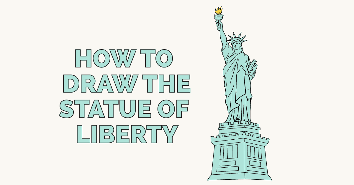 1200x628 How To Draw The Statue Of Liberty - Statue Of Liberty Face Sketch