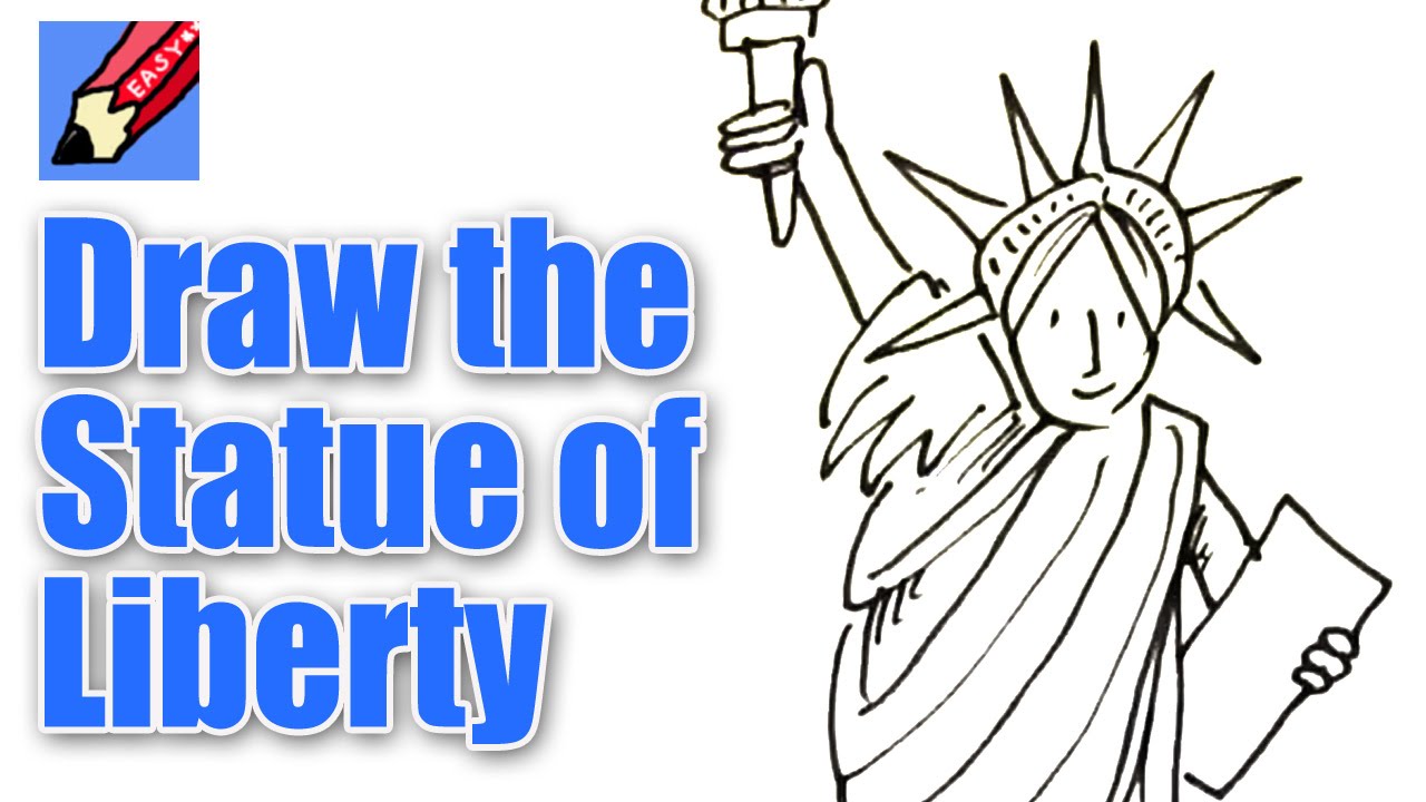 1280x720 How To Draw The Statue Of Liberty Real Easy - Statue Of Liberty Face Sketch
