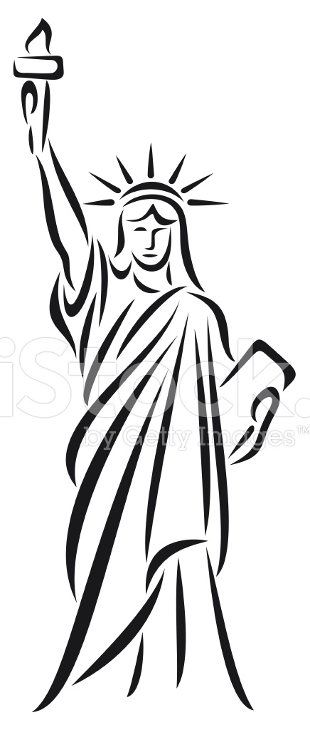 436x1024 Statue Of Liberty Clipart Sketch ~ Frames ~ Illustrations ~ Hd - Statue Of Liberty Face Sketch