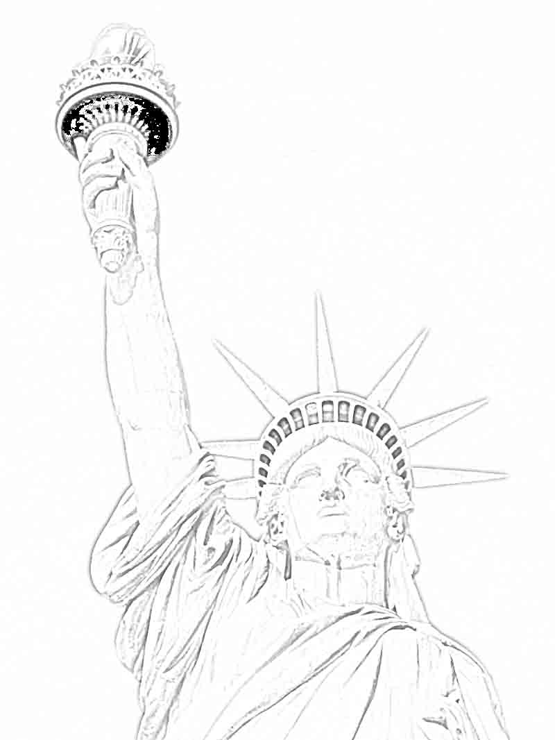 800x1066 Statue Of Liberty Drawing Template - Statue Of Liberty Pencil Sketch
