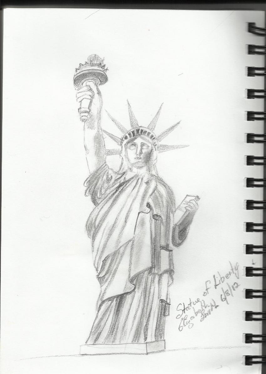850x1194 Statue Of Liberty Pencil Sketch - Statue Of Liberty Pencil Sketch