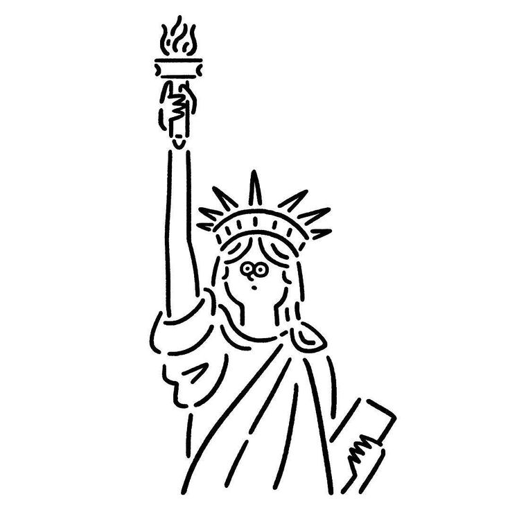 736x736 Wonderful Statue Of Liberty Sketch Drawing Template At Getdrawings - Statue Of Liberty Pencil Sketch