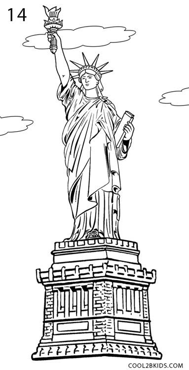 383x750 How To Draw The Statue Of Liberty (Step By Step Pictures) Cool2bkids - Statue Of Liberty Sketch