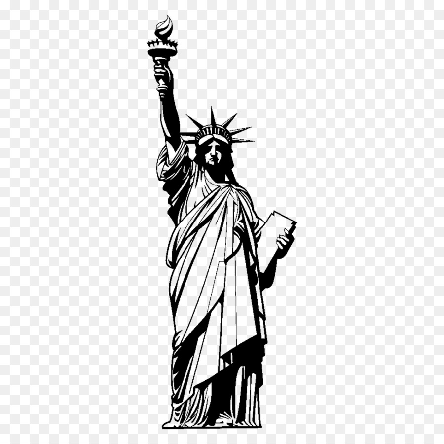 900x900 Statue Of Liberty Drawing Clip Art - Statue Of Liberty Sketch
