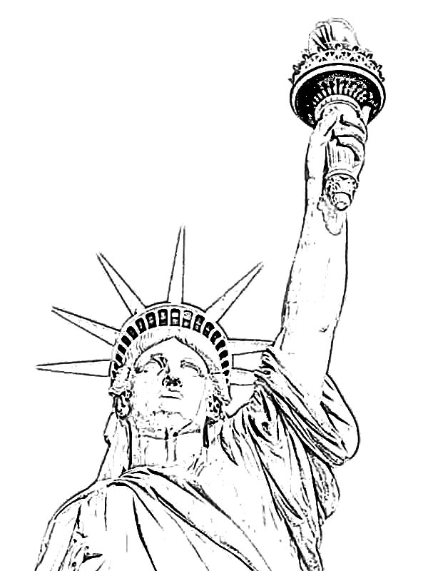 600x800 Statue Of Liberty Clipart Print ~ Frames ~ Illustrations ~ Hd - Statue Of Liberty Sketch
