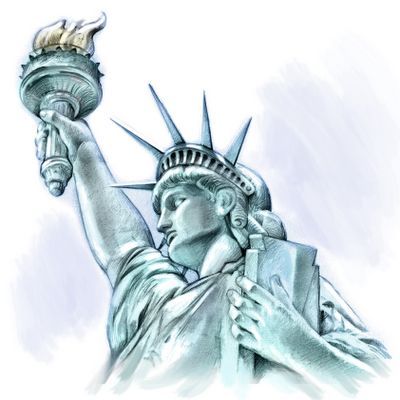 400x400 Statue Of Liberty Drawing - Statue Of Liberty Sketch