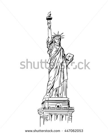 380x470 Collection Of Statue Of Liberty Drawing Sketch High Quality - Statue Of Liberty Sketch Easy