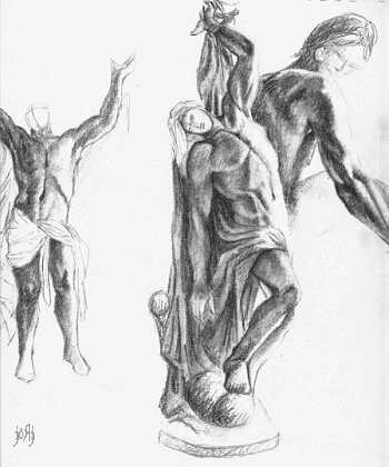 350x420 Little Statue Sketches - Statue Sketch