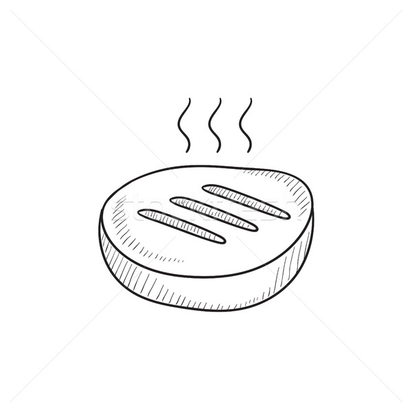 600x600 Grilled Steak Sketch Icon. Vector Illustration Andrei Krauchuk - Steak Sketch