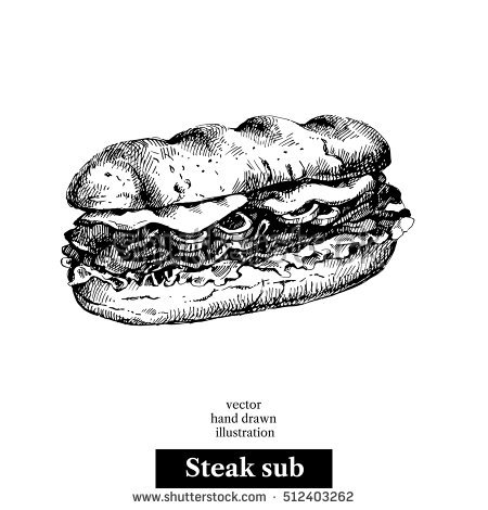 450x470 Collection Of Steak Drawing Black And White High Quality - Steak Sketch