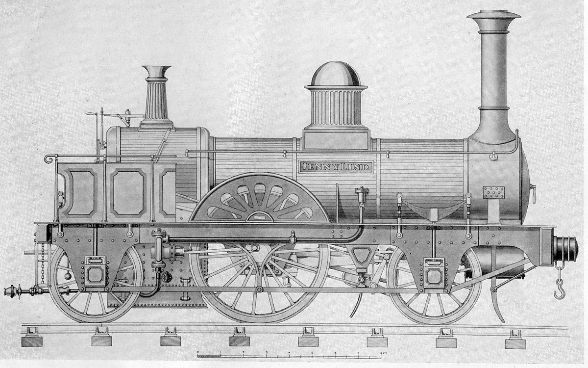 1200x750 Jenny Lind Locomotive - Steam Locomotive Sketches