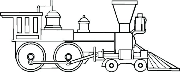 600x240 Train Engine Coloring - Steam Locomotive Sketches