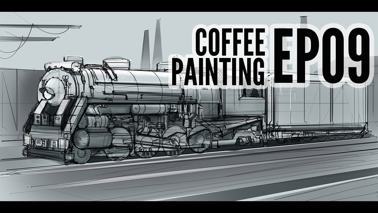 1280x720 Coffeepainting Steam Locomotive Sketch - Steam Locomotive Sketches