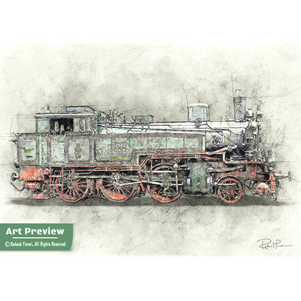 428x428 Vintage Train 8 Gift Vintage Steam Train Sketch - Steam Train Sketch