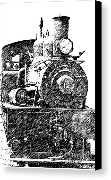 457x740 Steam Engine Pencil Sketch Canvas Print Canvas Art By Randy Harris - Steam Train Sketch