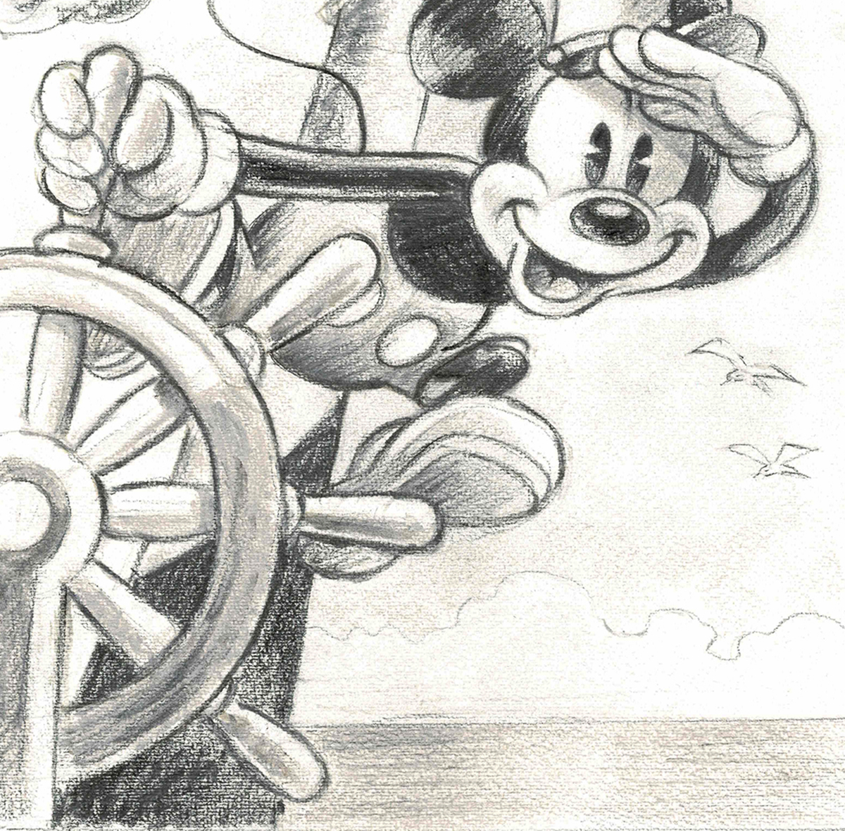 1200x1181 Mickey Mouse Steamboat Willie (1928) Corner4art - Steamboat Willie Sketch