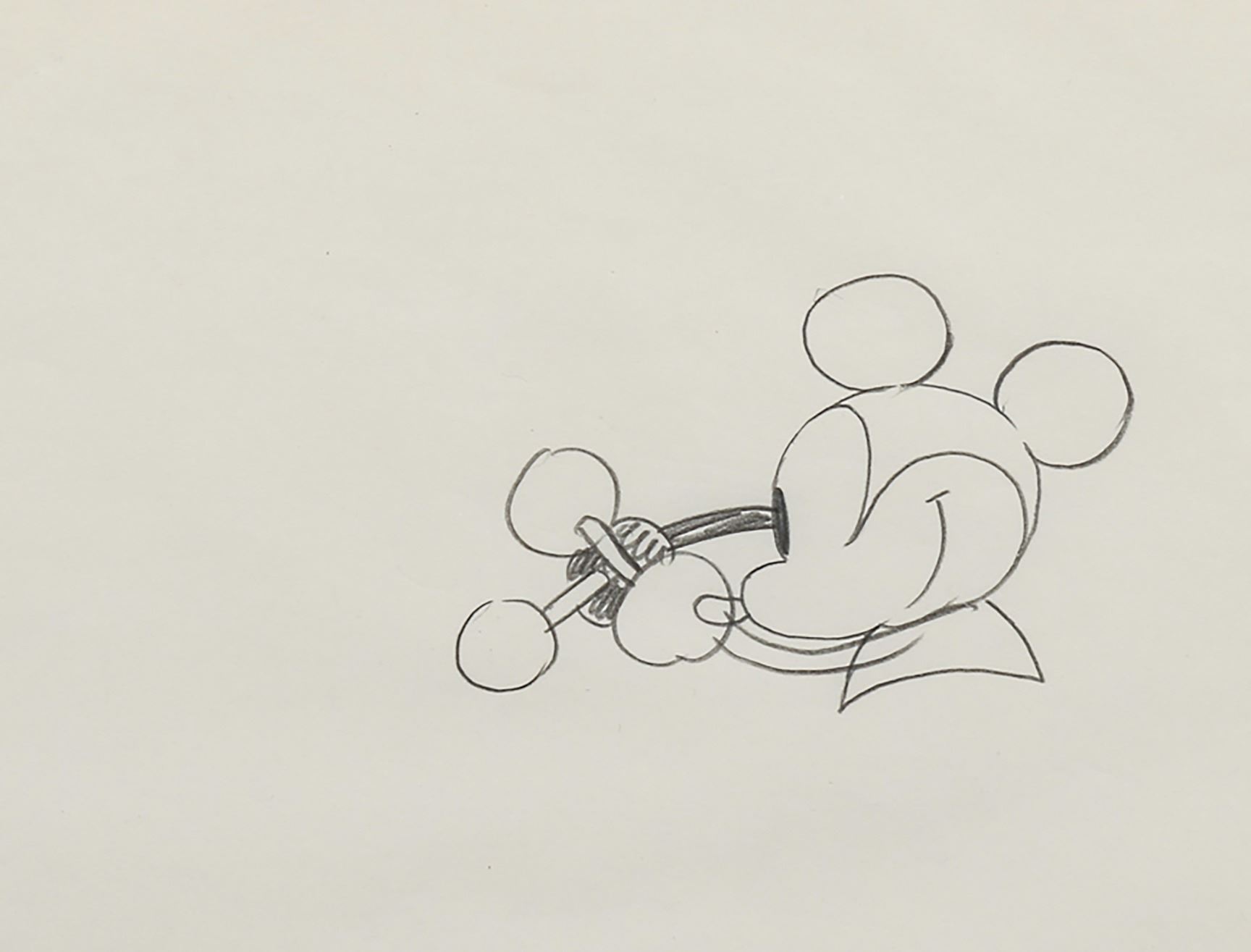 1728x1315 Mickey Production Drawing From Steamboat Willie. - Steamboat Willie Sketch