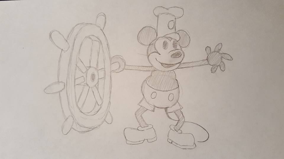 960x540 Steamboat Willie Mickey Sketch By Diosapollos - Steamboat Willie Sketch