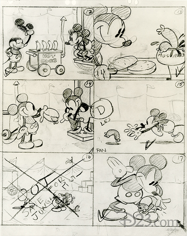 604x760 Walt Disney Reminisces About Early Mickey Mouse Artwork - Steamboat Willie Sketch