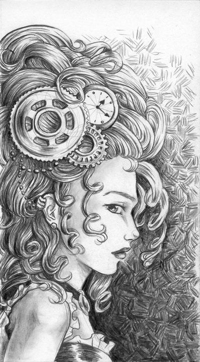 400x722 Steampunk Pencil By Sallyt [ Art ] Manipulations - Steampunk Sketch