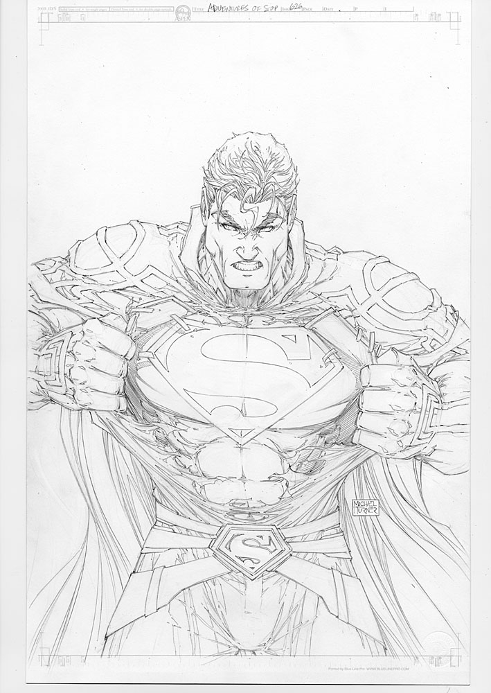 709x1000 Michael Turner Monday The Man Of Steel Covers And Sketches - Steel Sketch