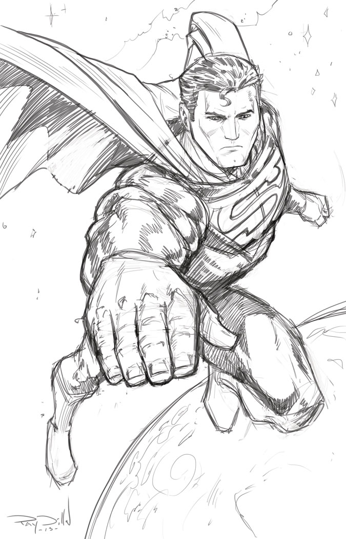675x1050 Ray Dillon Sketches! Superman The Man Of Steel - Steel Sketch