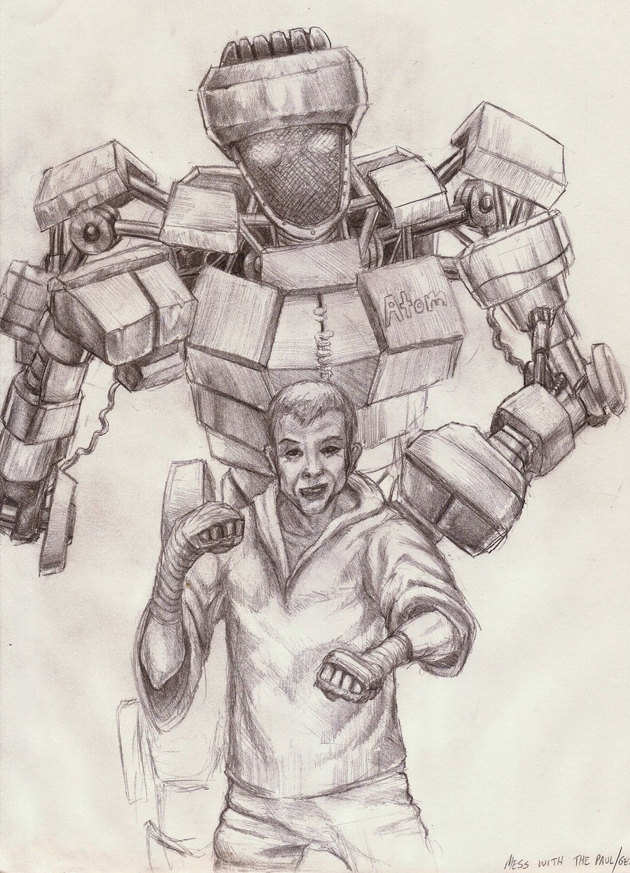 900x1246 Real Steel Sketch By Grimdrifter - Steel Sketch