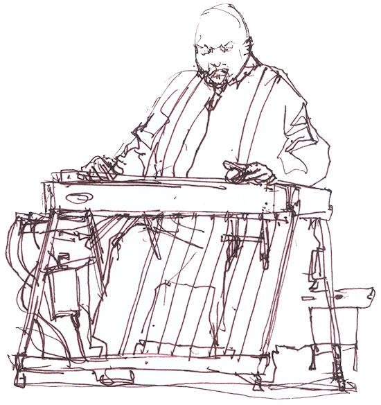 550x584 Sketch Of The Week Pedal Steel Guitar Shiho Nakaza Illustration - Steel Sketch