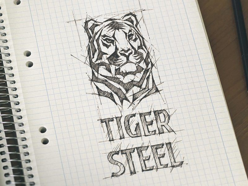 800x600 Tiger Steel Logo By Anton Suprunenko - Steel Sketch