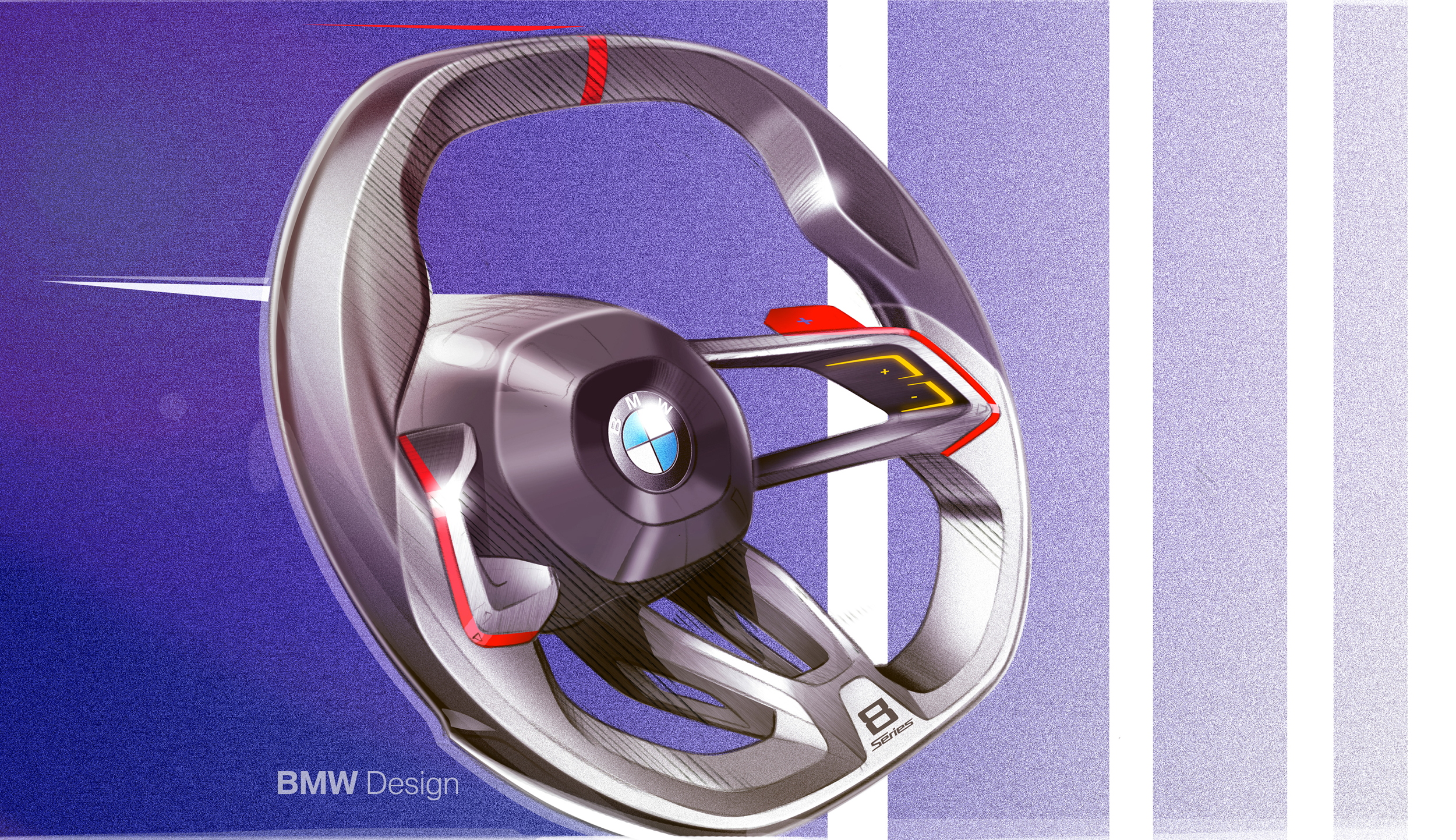 2500x1443 Flat Out Magazine Bmw Concept 8 Series Steering Wheel Design - Steering Wheel Sketch
