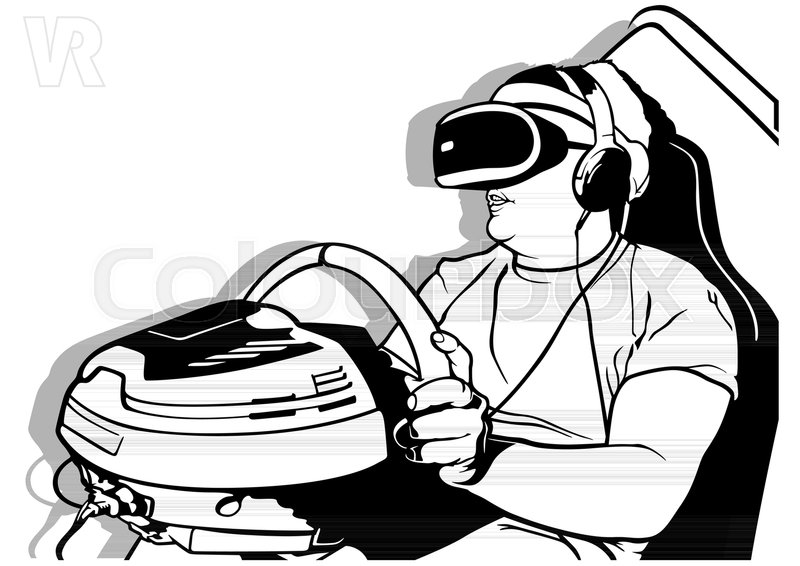 800x566 Virtual Reality With Steering Wheel In Driving Simulation - Steering Wheel Sketch