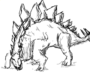 300x250 Stegosaurus Drawing By Jadon - Stegosaurus Sketch