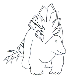 285x321 Dinosaur Clipart And Dinosaur Jokes - Stegosaurus Sketch