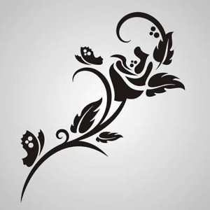 300x300 Rose Sketch Big Sizes Reusable Stencil Wall Decor Shabby Chic - Stencil Sketch