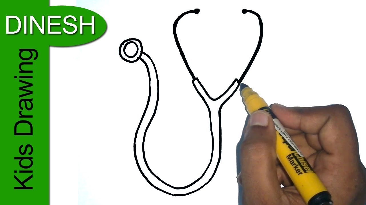 1280x720 How To Draw Stethoscope Drawing For Kids - Stethoscope Sketch