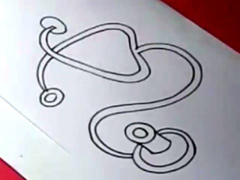 480x360 How To Draw Stethoscope Drawing For Kids Step By Step - Stethoscope Sketch