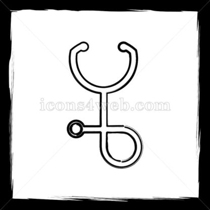 416x416 Stethoscope Sketch Icon. - Stethoscope Sketch