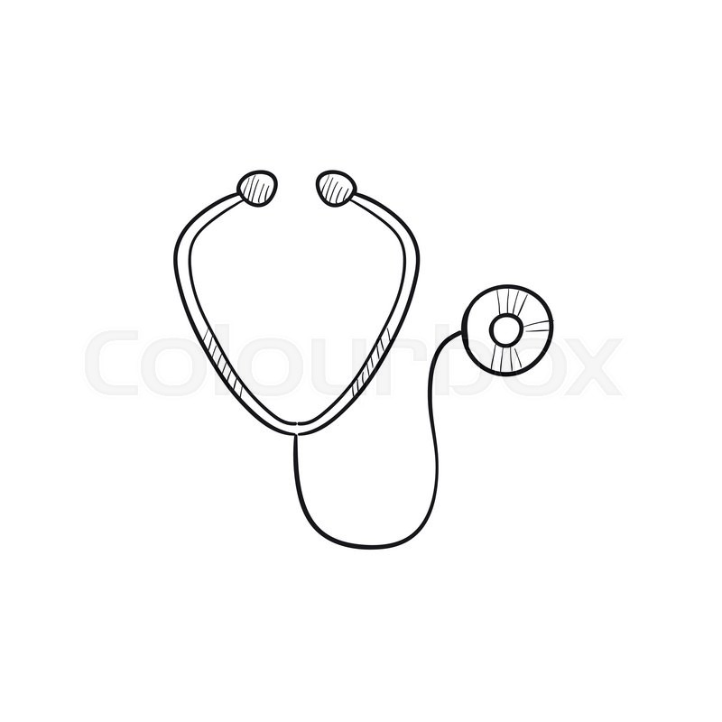 800x800 Stethoscope Vector Sketch Icon Isolated On Background. Hand Drawn - Stethoscope Sketch