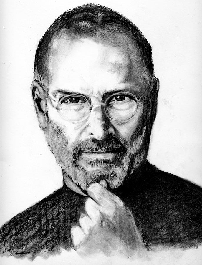 686x900 Steve Jobs Painting By Just Joszie - Steve Jobs Sketch