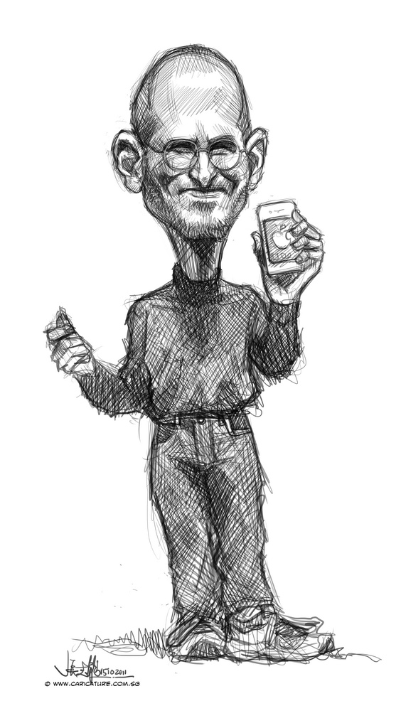 564x1024 Digital Caricature Sketch Of Steve Jobs - Steve Jobs Sketch