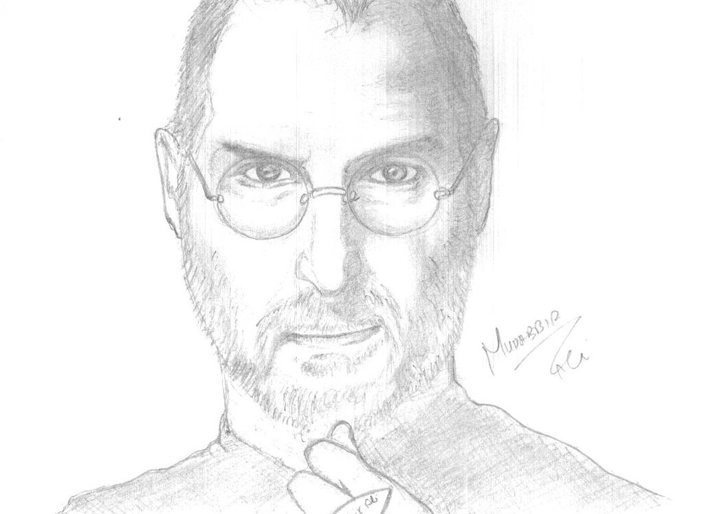 1024x749 My Own Hand Made Sketch Of Steve Jobs By Mudabbirali - Steve Jobs Sketch