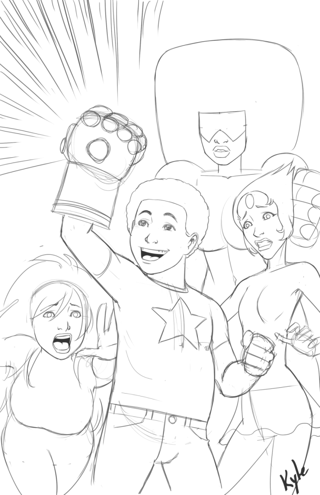 660x1020 The Art Of Kyle Hutchings Steven Universe Infinity Gauntlet Sketch - Steven Universe Sketch