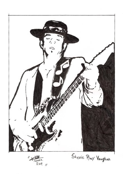 427x604 Stencil Sketch - Stevie Ray Vaughan Sketch