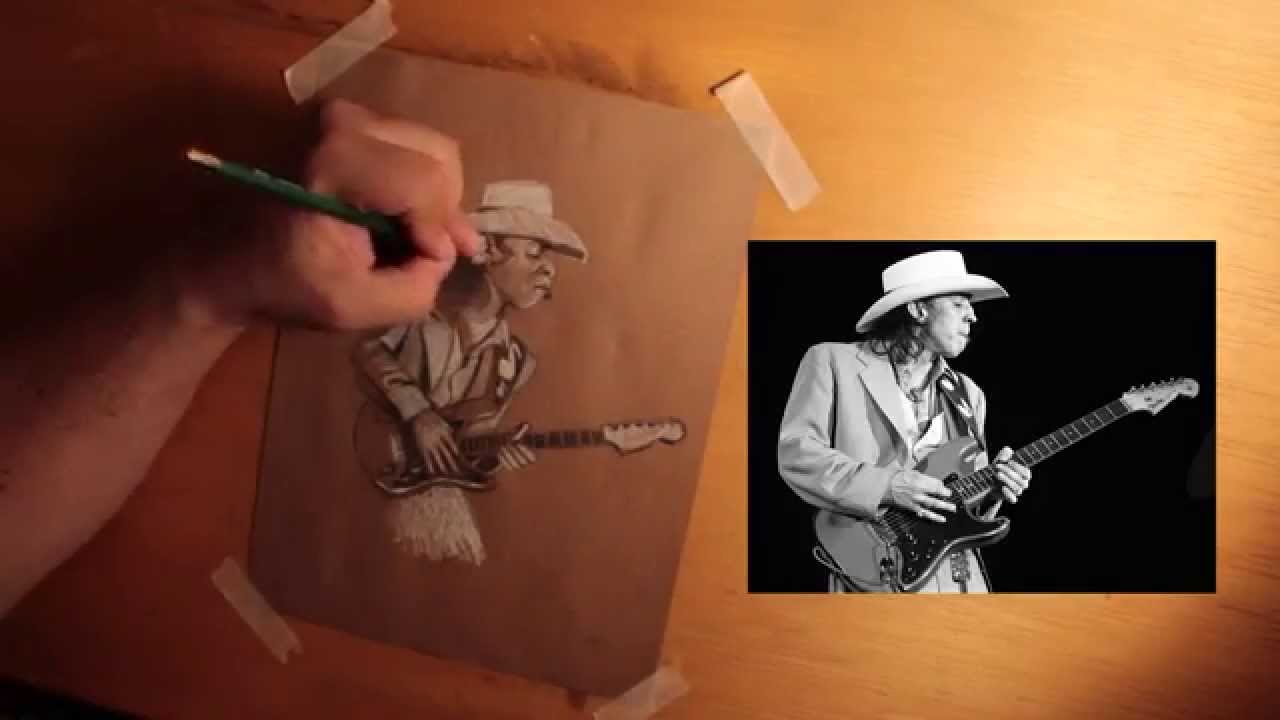 1280x720 A Caricature Of Stevie Ray Vaughan Part The Sketch - Stevie Ray Vaughan Sketch