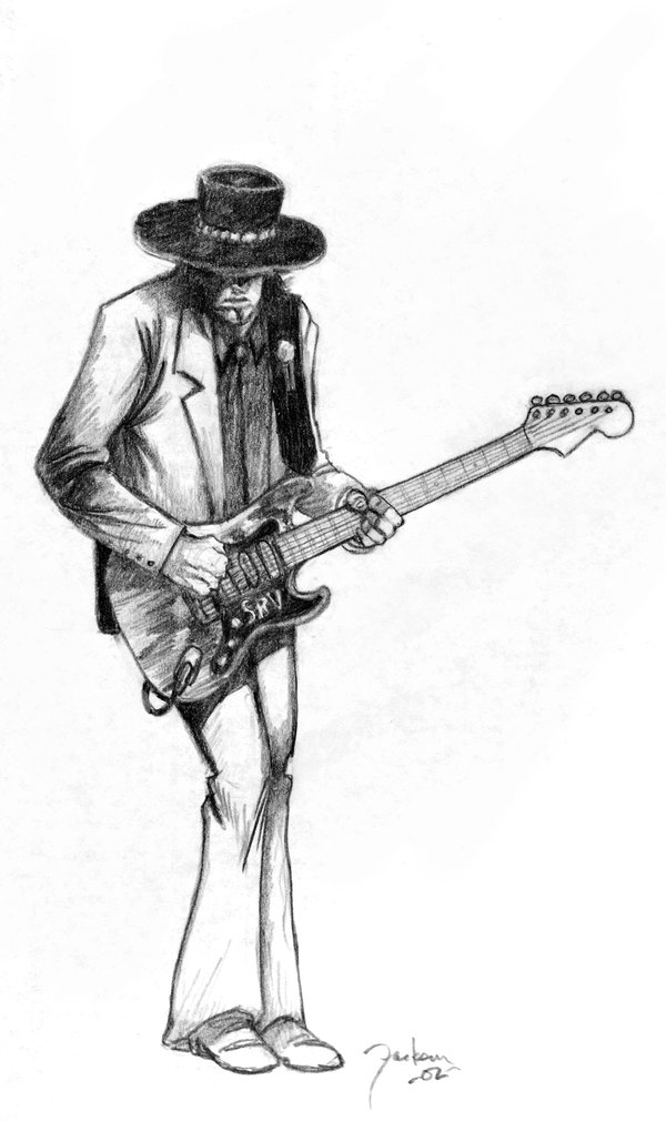 600x1010 Stevie Ray Vaughn By Srking70 - Stevie Ray Vaughan Sketch