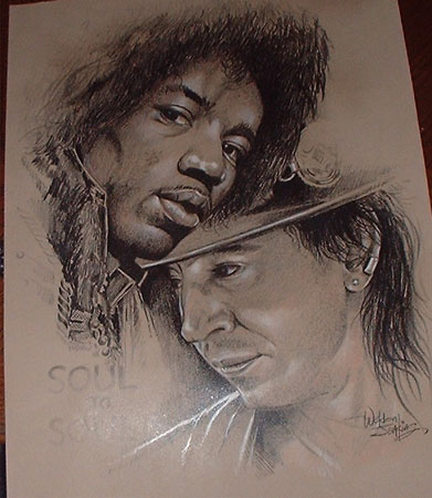 391x450 Art - Stevie Ray Vaughan Sketch