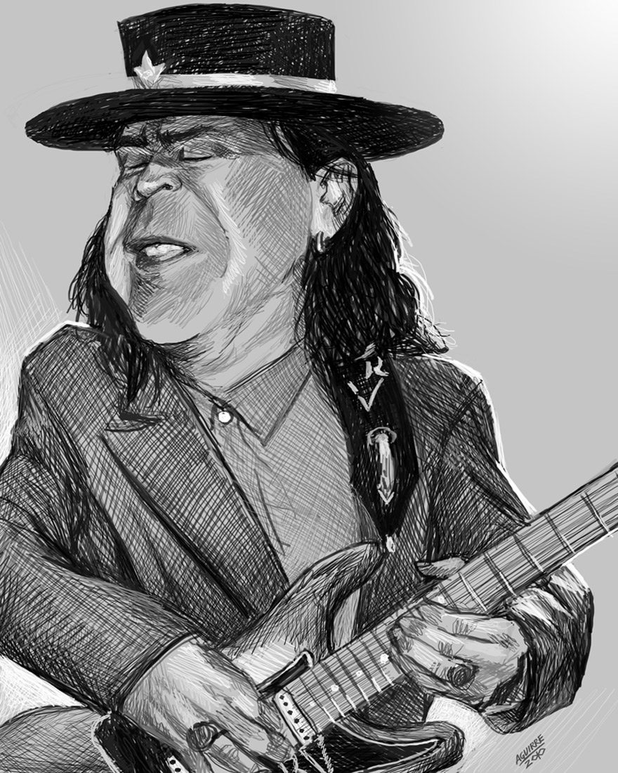 880x1100 Artina Studio Stevie Ray Vaughan Sketch - Stevie Ray Vaughan Sketch