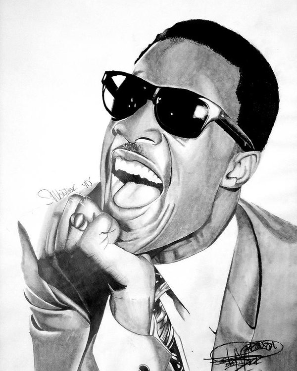 600x749 Stevie Wonder Drawing Poster By Keeyonardo - Stevie Wonder Sketch