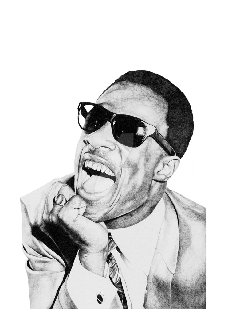 742x1076 Stevie Wonder By El Grego - Stevie Wonder Sketch